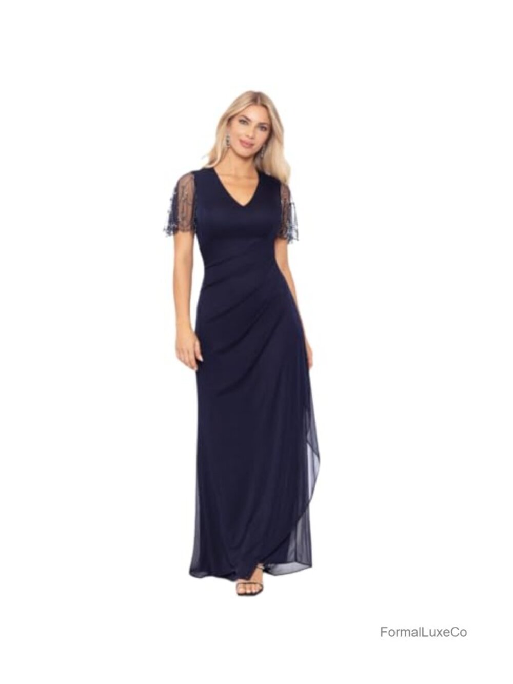 Women's Long One-Shoulder Velvet Dress Ruffle Shoulder Formal